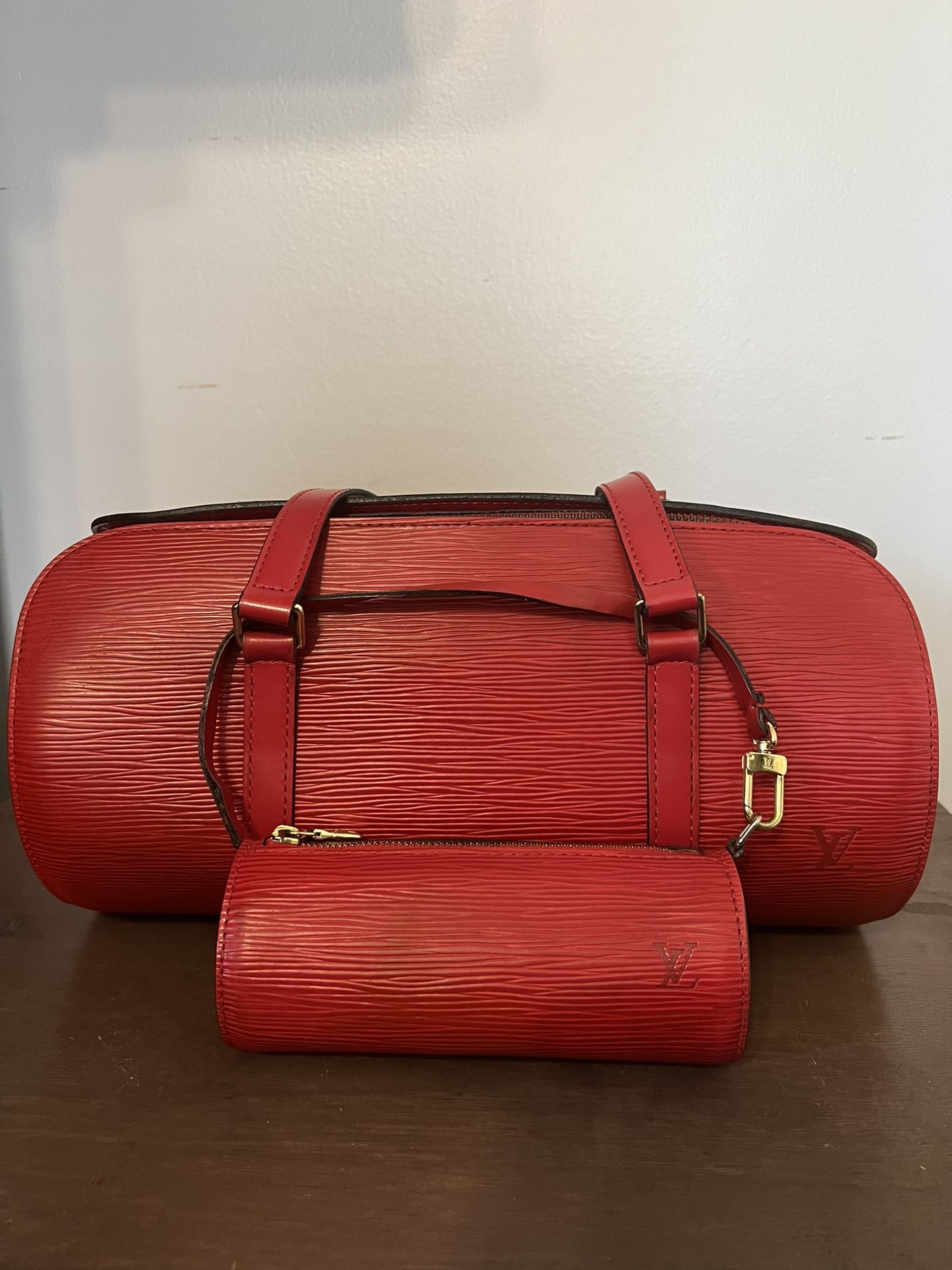 Louis Vuitton Red Epi Soufflot Set