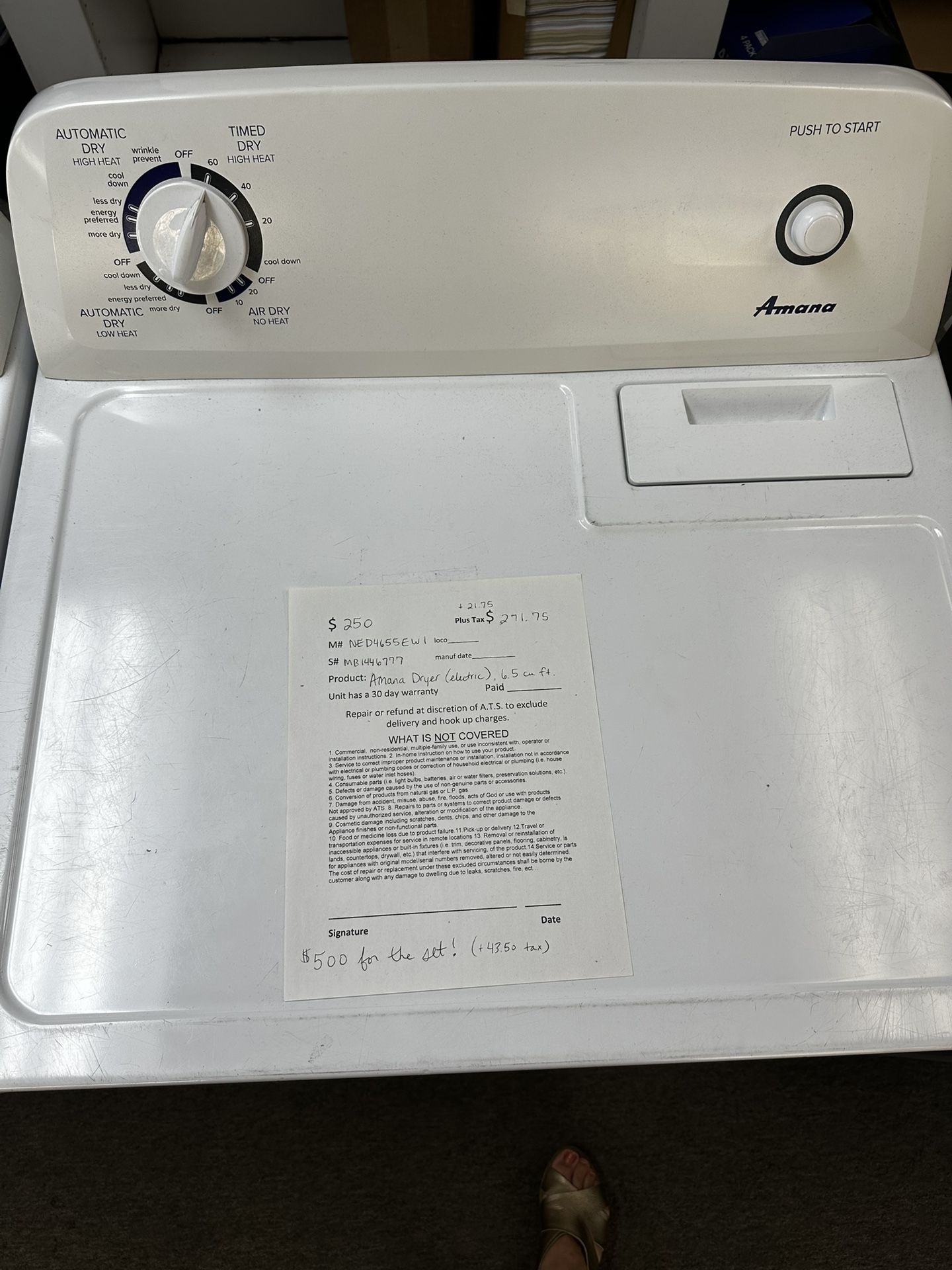 Amana Electric Dryer