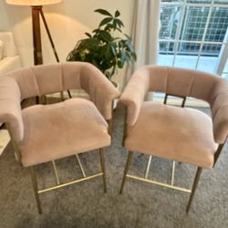 Two Bar/Counter Chairs - Blush