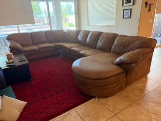 Large leather sectional