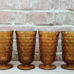 Vintage Colony Whitehall Harvest Gold Iced Tea Glasses 