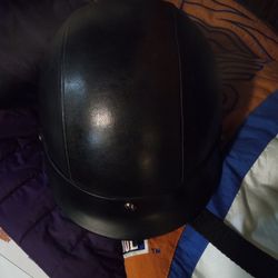 Leather Motorcycle Helmet 