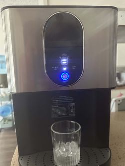 10.63 in. 44 lbs. Countertop or Portable Nugget/Pebble Ice Maker in Stainless Steel Silver