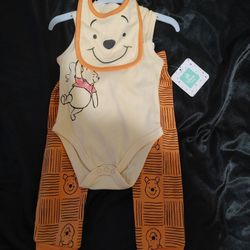 3-Set Winnie The Pooh Baby Outfit - New