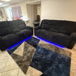 Fluffy Fluffy Sofa And Love Seat With Speaker 
