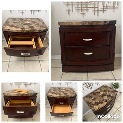 (1) Nightstand, real marble, Good condition 