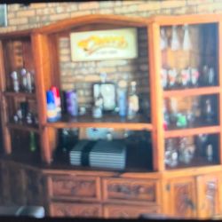 Rustic Home Entertainment Center / Bar For Sale In Good Condition