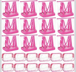 24 Pcs Clear Tote Bags with Makeup Bags, 16x13x5.5 Beach Tote Bags Bulk Waterpro