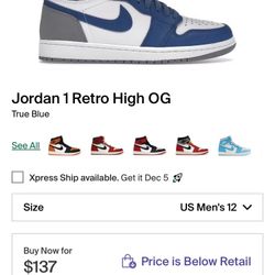 Jordan 1 Retro High OG True Blue