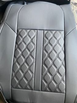 black leather car seat cover set new
