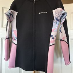 LayaTone Women's 3mm Long Sleeve Neoprene Wetsuit Top size large