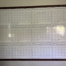 Large Wooden Framed White Board Calendar 