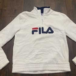 Womans White Fila Sweater Size Medium #1