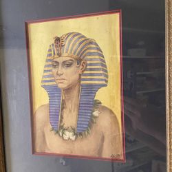 1935 San Francisco museum purchase now Rare Vintage Egyptian Papyrus Painting print Egyptian art