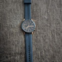 Rose Gold & Blue Armani Exchange Watch