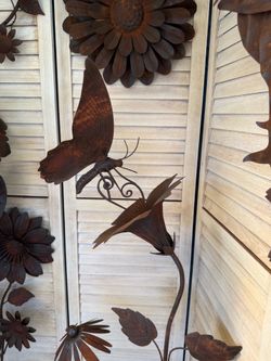 Rustic Garden Stake butterfly flower rusty metal farmhouse