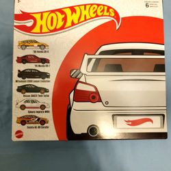 Hot Wheels 6 pk Honda CRX Mazda RX7 Lancer Evo 300ZX Impreza WRX Corolla AE-86
