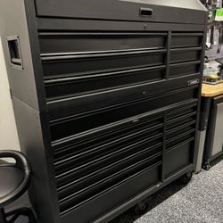 Husky Heavy-Duty 52 in. 15-Drawer Matte Black Tool Chest Combo