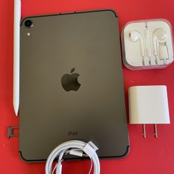 Apple Ipad Mini 6th Generation (2021/ 8.3” Liquid Retina ) 64GB WiFi + cellular (5G Unlocked) with pen, case & Accessories (256GB $569) 