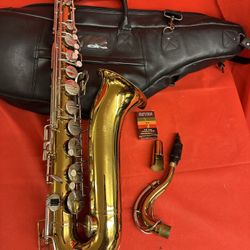 Bundy Tenor Saxophone with New Mouthpiece and Box of Reeds 