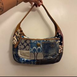 Coach Y2K Denim Patchwork Ergo Hobo Shoulder Bag