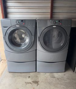 Gray Whirlpool Washer And Electric Dryer Matching Set