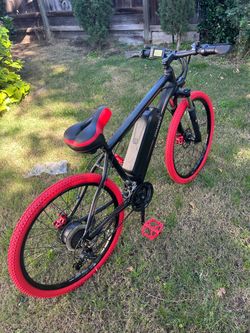 Electric Mountain Bike Black and Red lots of new parts