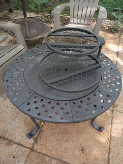 Firewood stand with two grill grates