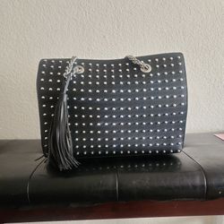 Black  Studded Carlos Santana Purse