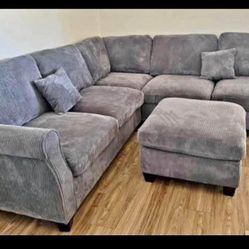 Corduroy Couch New In Box / Dark Gray 