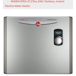 Rheem RTEX-27 27KW 240V Tankless, Instant Electric Water Heater