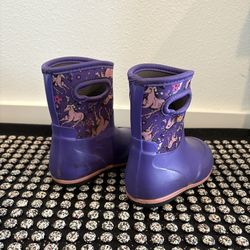 Bogs Rain Boot - Purple Unicorn Print - Size 8 Toddler