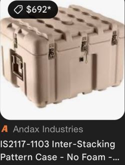 Military Pelican-Hardigg Storage & Transport Case - Desert tan - Interlocking Storage Pattern (ISP)