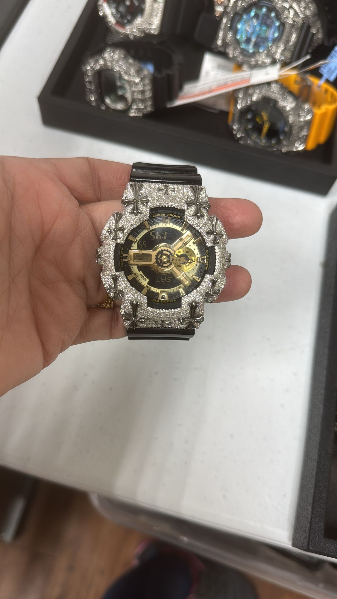 G Shock Chrome Heart Custom Watch