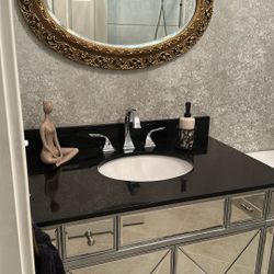 Large Oval Beveled Mirror