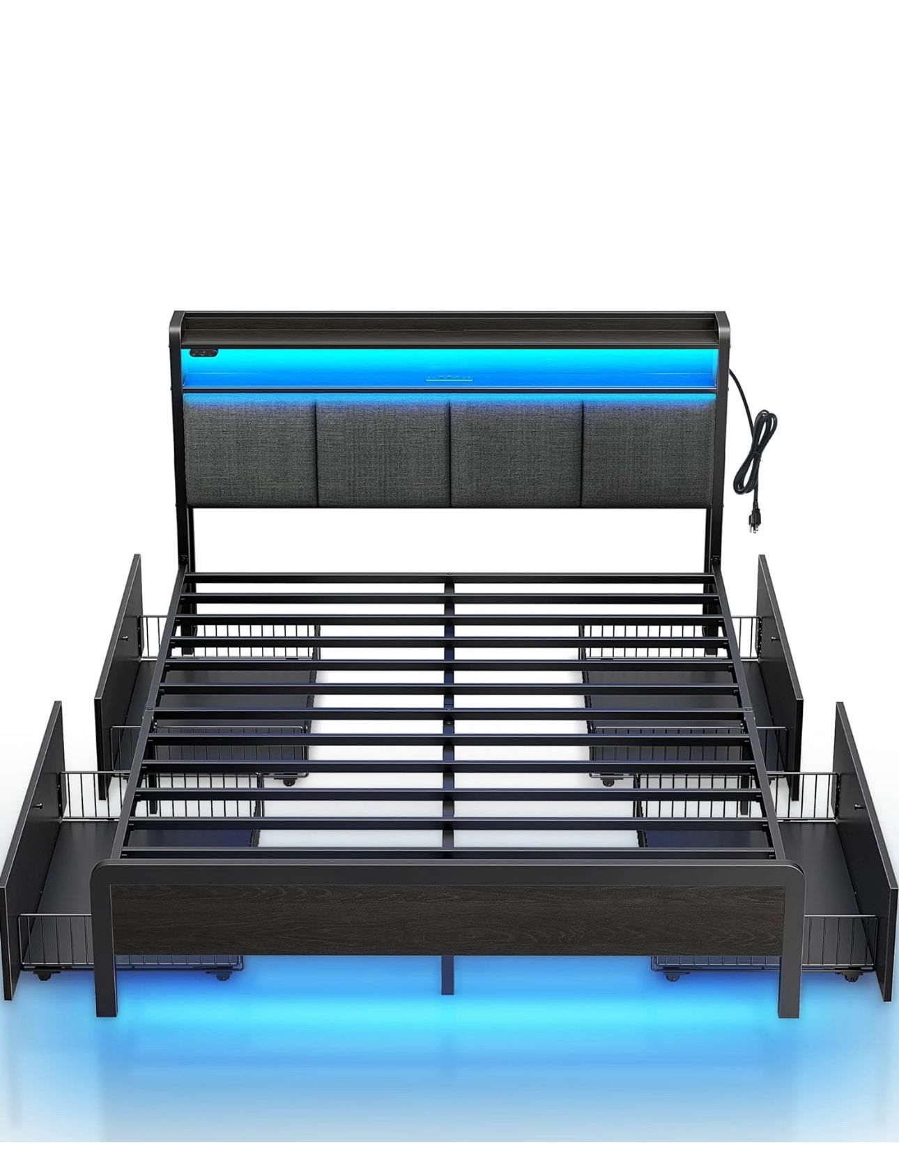 Free ! Queen Size Bed Frame , Mattress, Topper