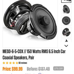 Brand New in the box CT Messo 6.5” Coaxial Speakers.