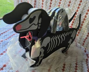 Betsey Johnson Black Dachshund Skeleton Crossbody Bag