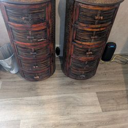 Teak Cane Bamboo Wicker Tables