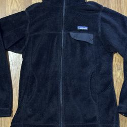 Patagonia Jacket Womens Size XS Black Full Zip Synchilla Fleece
