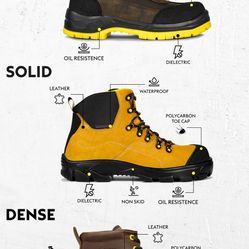 Waterproof Work Boots With Safety Toe