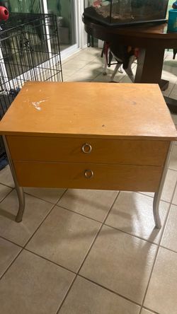 Solid wood bedside table