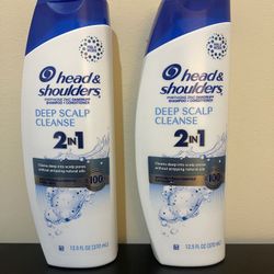 2pack Head & Shoulders 2 in 1 Dandruff Shampoo and Conditioner, Deep Scalp Cleanse, 12.5 oz