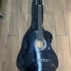BC Black Acoustic Guitar With Case