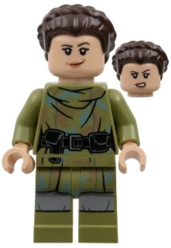 SW1296 Princess Leia - Endor Outfit, Olive Green Camouflage, Braided Hair