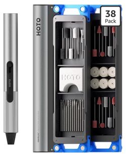 HOTO SNAPBLOQ™ R-A04 Mini Rotary Tool Kit, Brushless Engraving Pen Cordless or Corded, 15,000–22,000 RPM Variable Speed, 38 Accessories, Modular Stora
