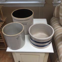 Antique Robinson-Ransbottom Crown Crocks