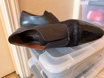 Donald J Pliner Black Leather Loafers