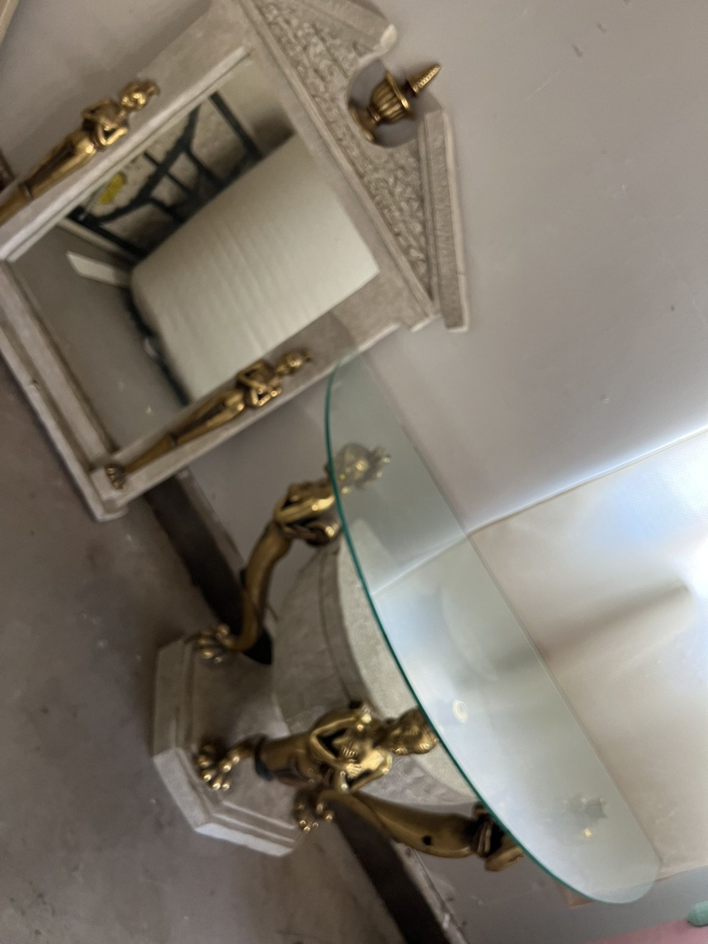 Vintage Counsel Table and Mirror $250