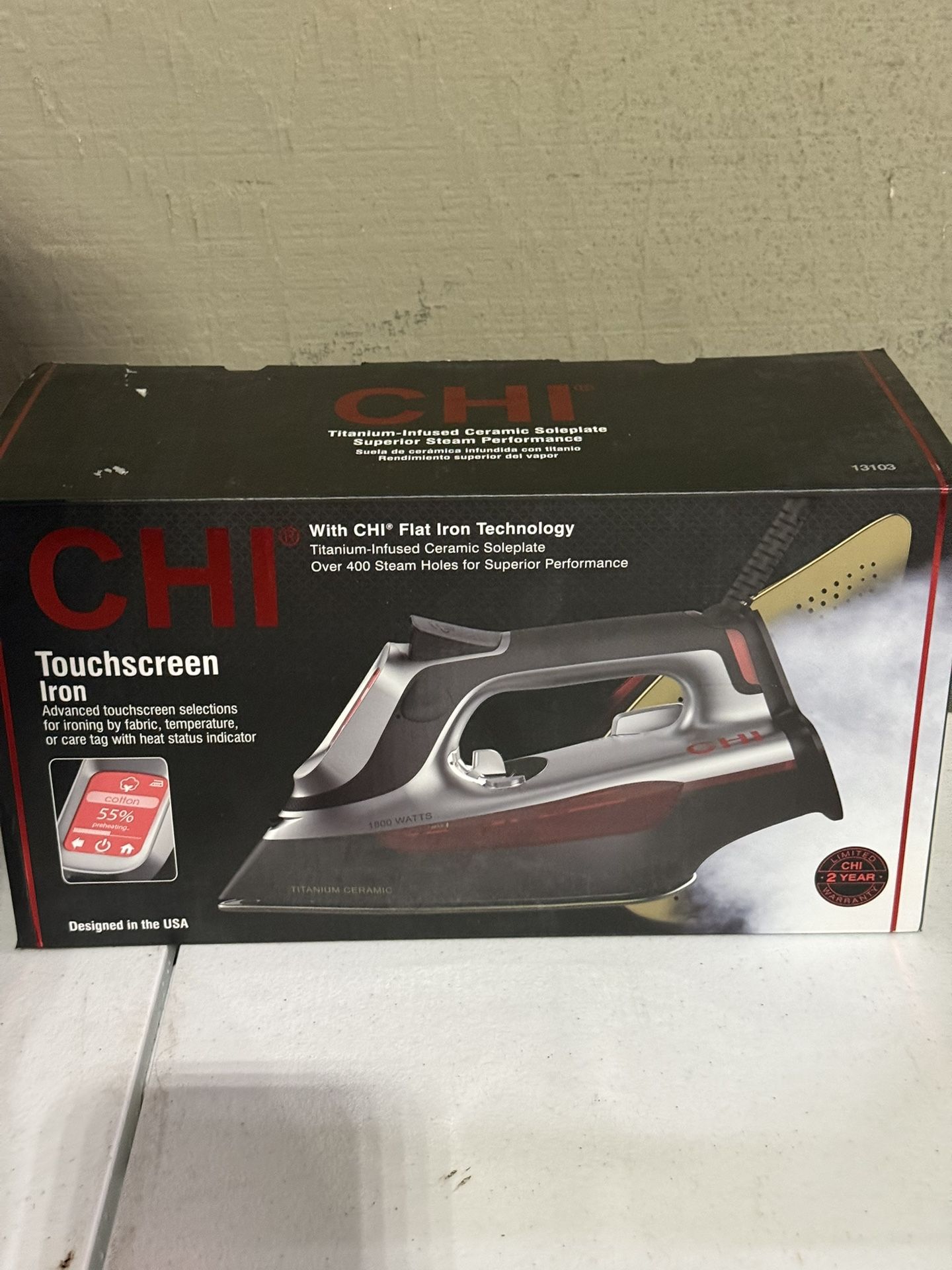 Iron - CHI Touchscreen Iron – Red (Model 13103)